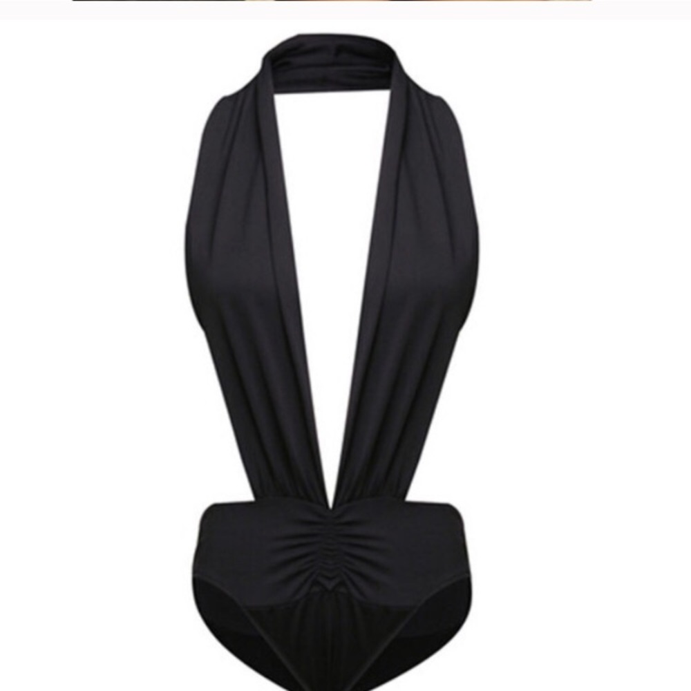 Gorgeous Black V Neck Swimsuit - Picture 3 of 5